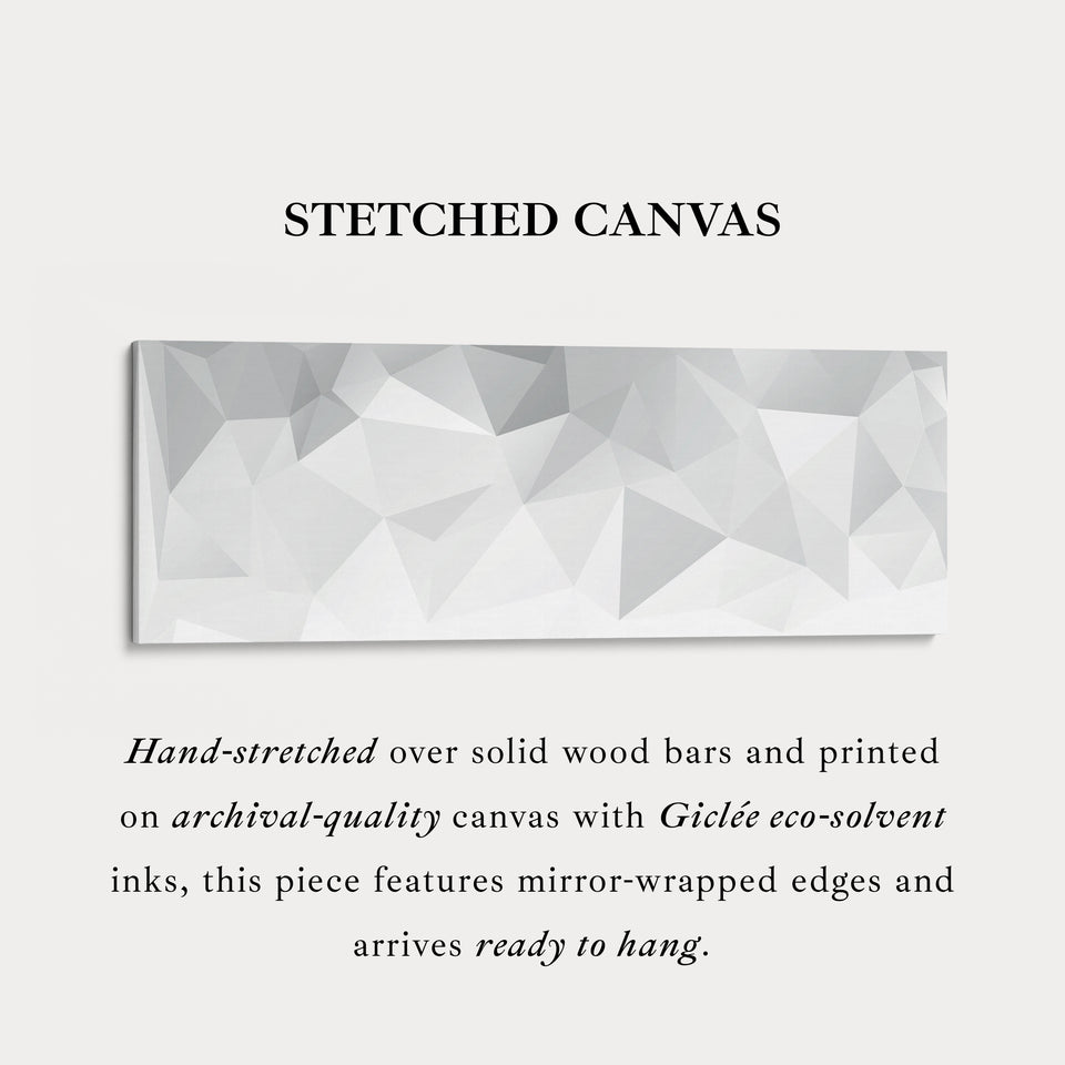 Wide Panoramic Wall Art Grey White Minimalist Long Canvas