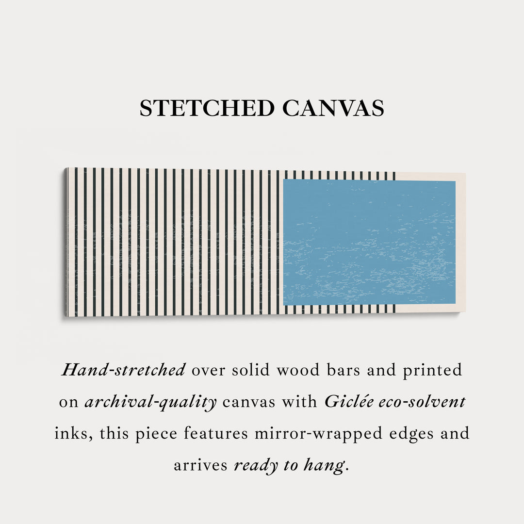 Wide Horizontal Wall Art Beige Black Blue Skinny Canvas For Hallway