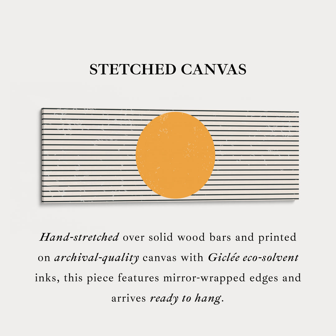 Panoramic Wall Art Beige Black Orange Long Canvas For Living Room