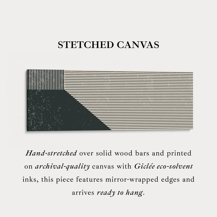 Panoramic Wall Art Beige Black Long Canvas For Modern Living Room