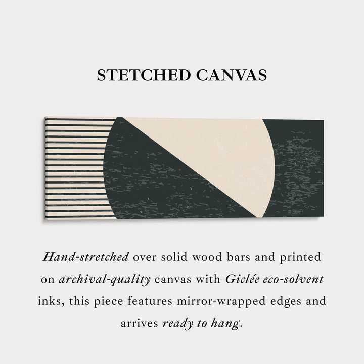 Above Bed Art Beige Black Long Canvas Minimalist Panoramic Wall Art