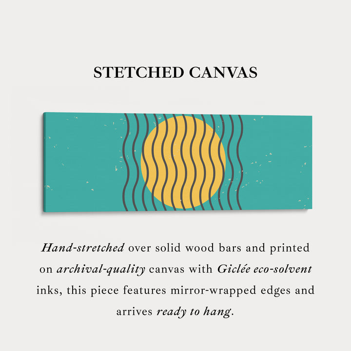 Panoramic Wall Art Blue Yellow Long Canvas Minimalist Modern