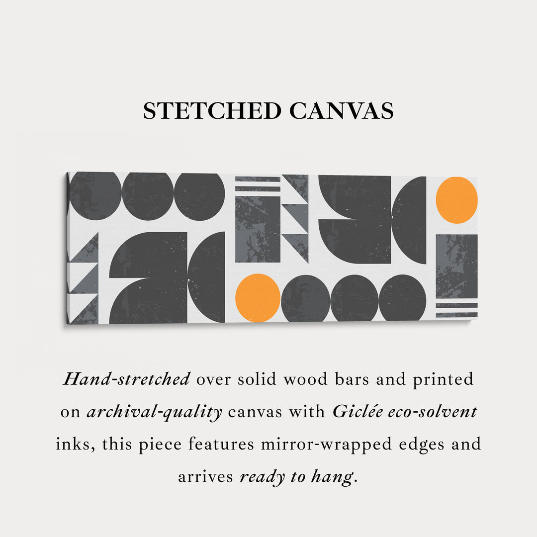 Long Canvas Grey Orange Skinny Horizontal Wall Art Modern Minimalist