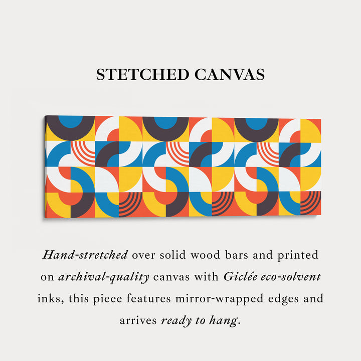 Above Bed Wall Art Yellow Blue Bold Modern Long Canvas