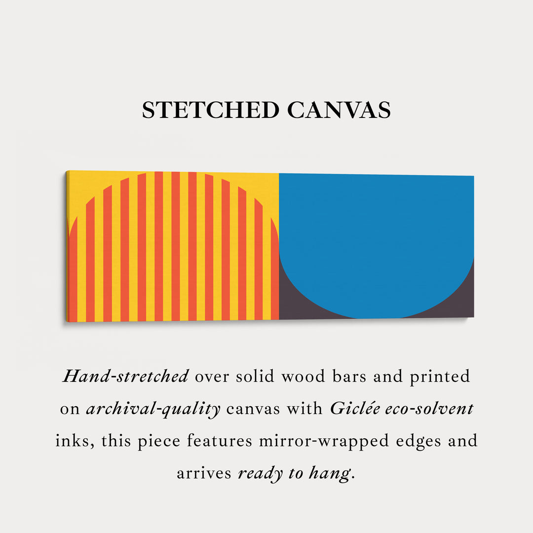 Panoramic Wall Art Yellow Blue Modern Geometric Long Canvas