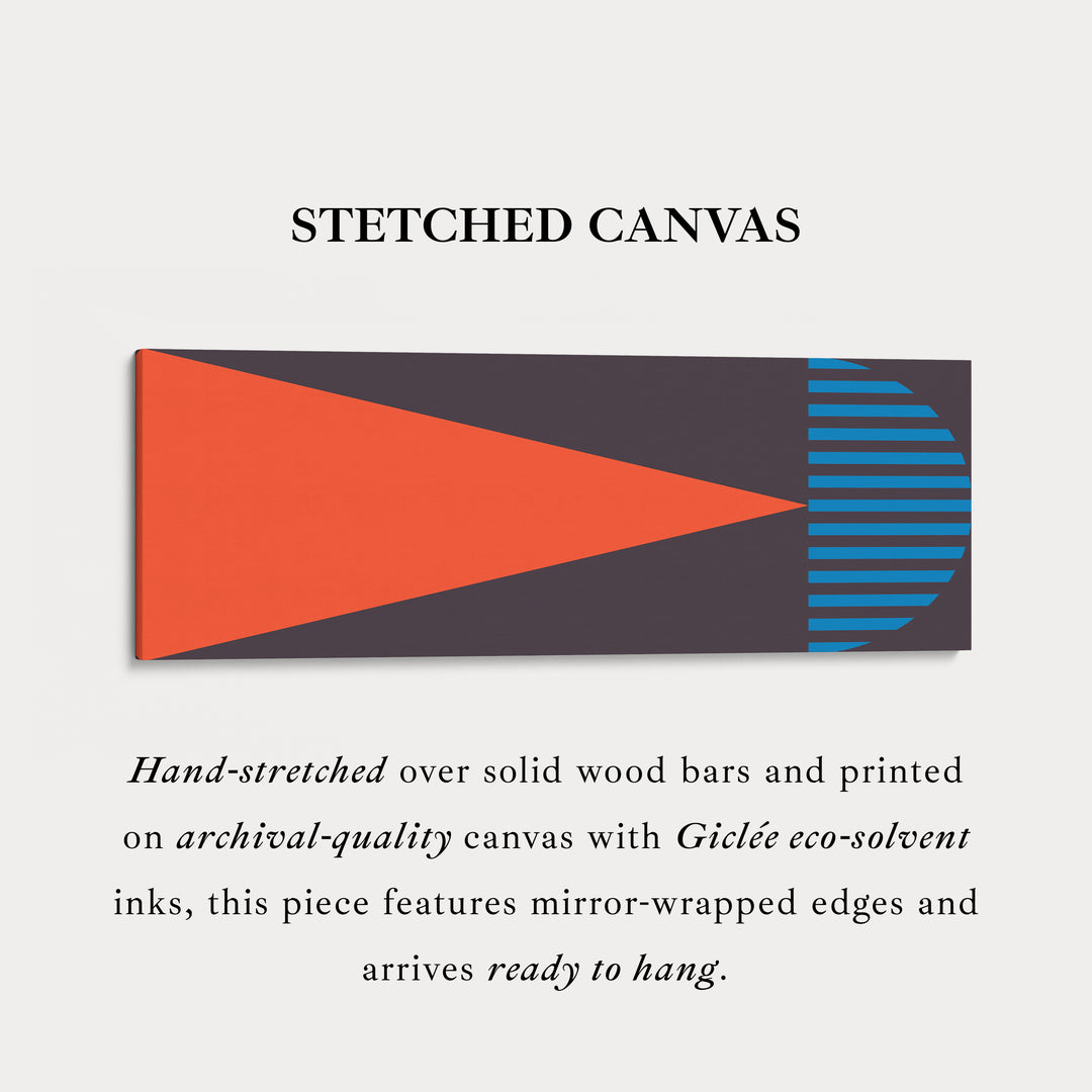 Long Narrow Canvas Blue Yellow Graphic Geometric Wall Art