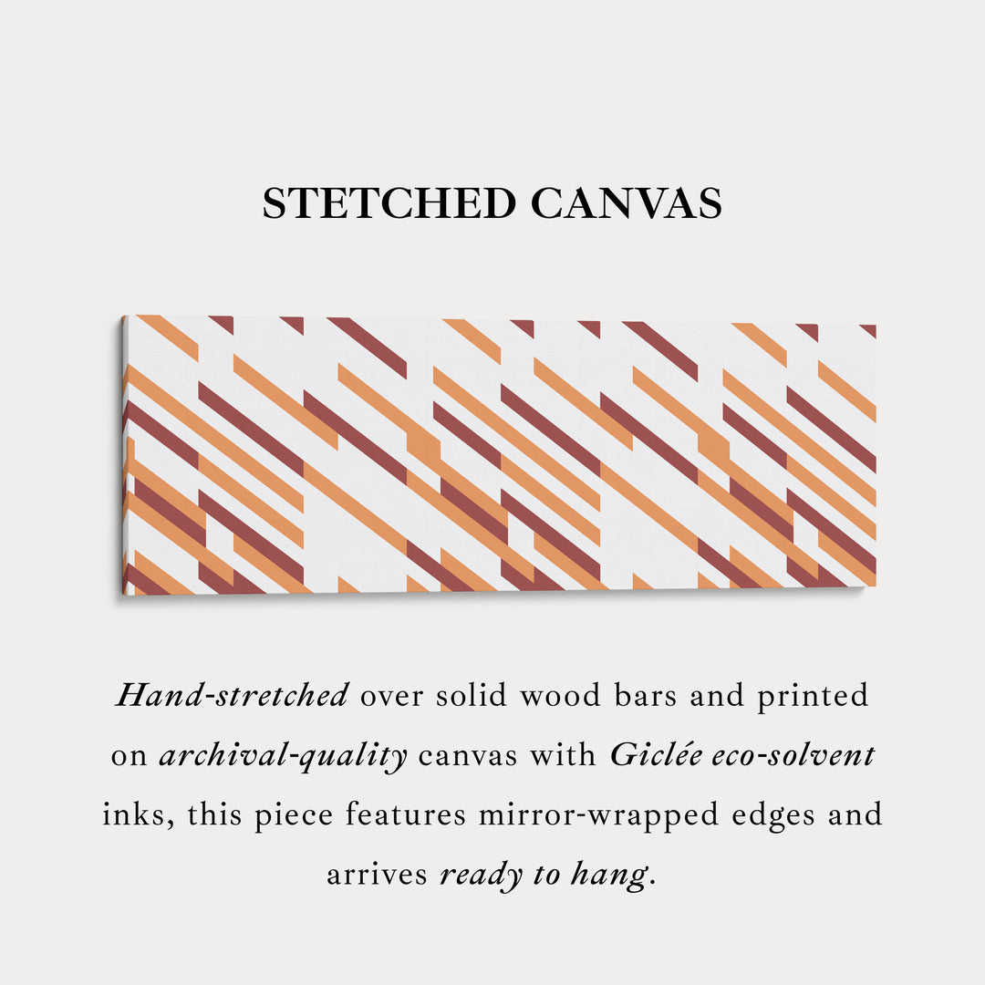 Long Narrow Canvas Beige Orange Brown Minimal Pattern Wall Art