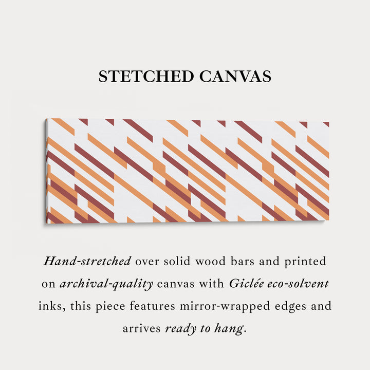 Long Narrow Canvas Beige Orange Brown Minimal Pattern Wall Art