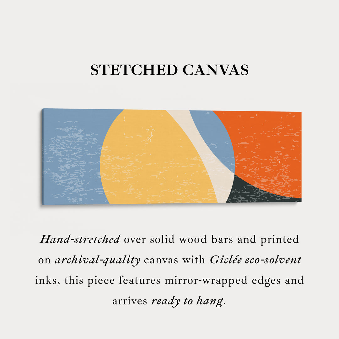 Horizontal Wall Art Yellow Orange Blue Contemporary Canvas