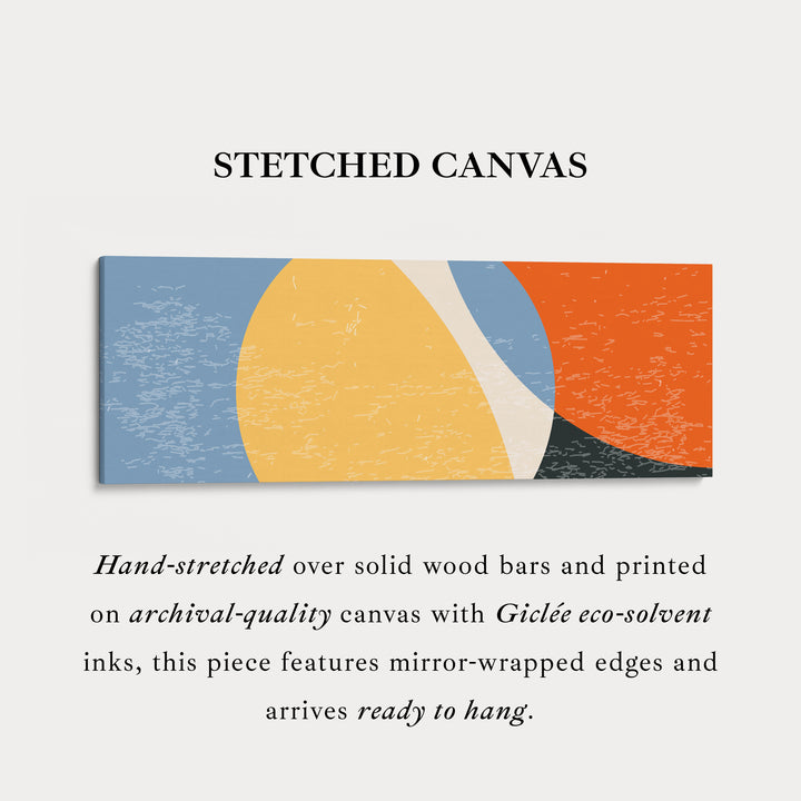 Horizontal Wall Art Yellow Orange Blue Contemporary Canvas