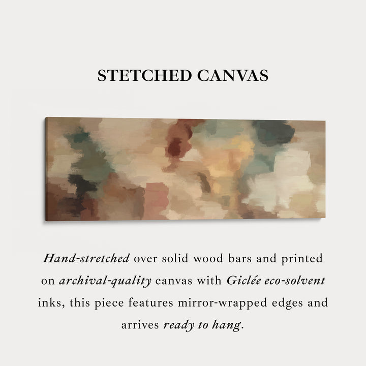 Wide Panoramic Wall Art Earthy Abstract For Living Room