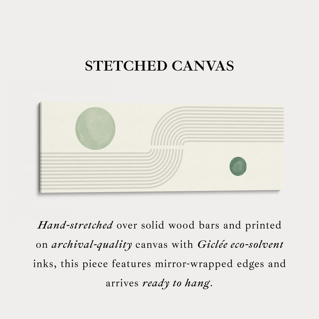 Wide Canvas Minimalist Green And Beige Geometric Wall Art