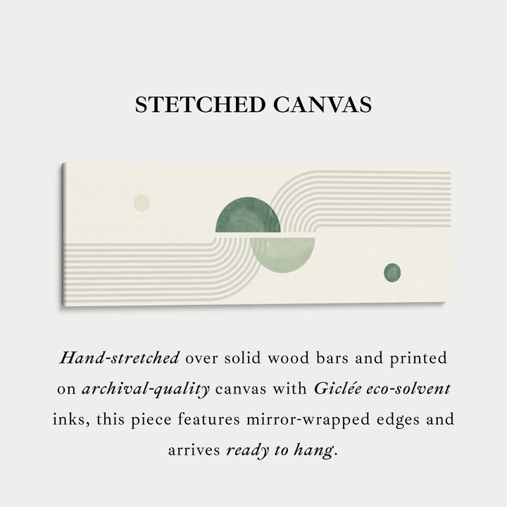 Horizontal Wall Art Two Tone Sage Green Geometric For Hallway Or Bedroom