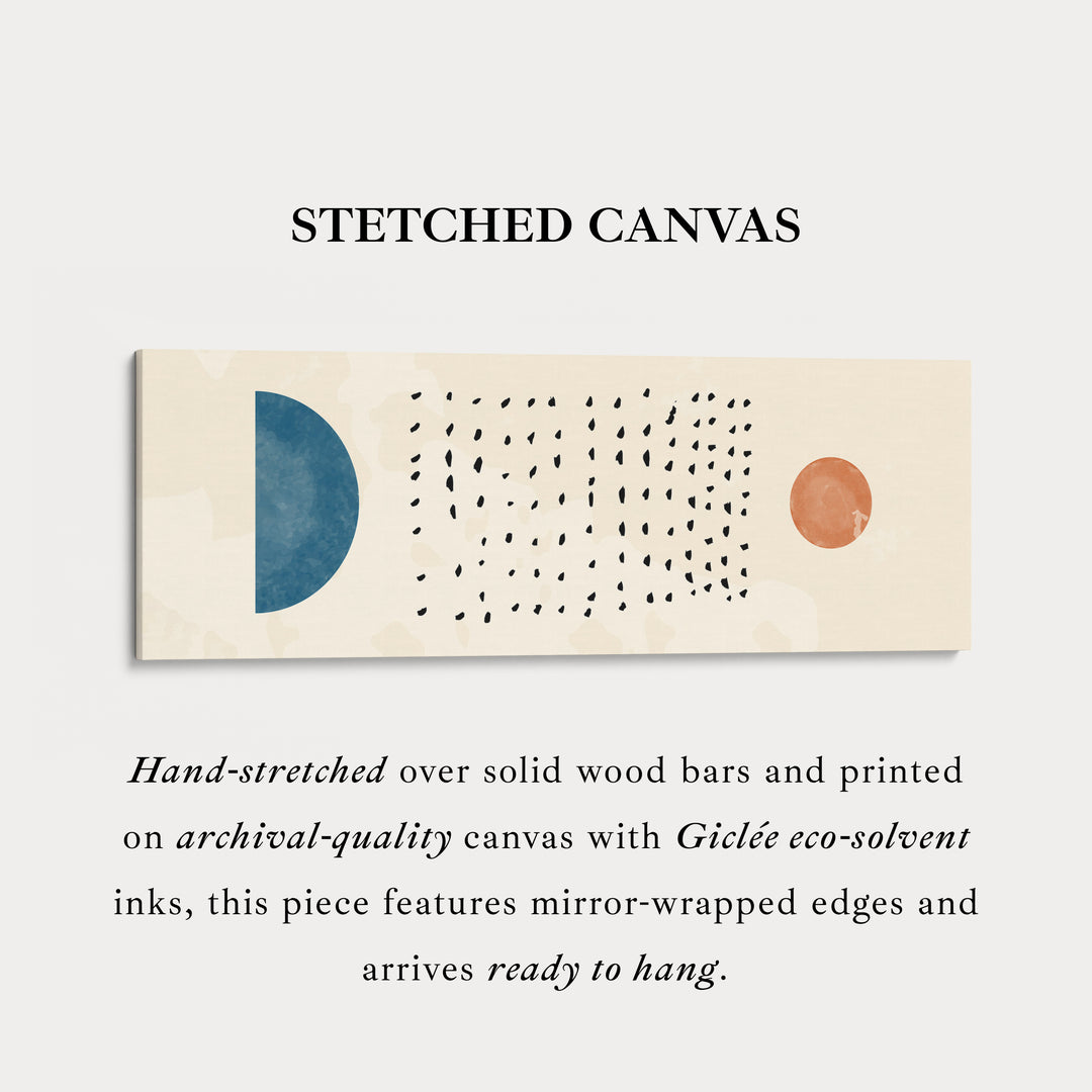 Horizontal Wall Art Blue And Orange Geometric For Living Room