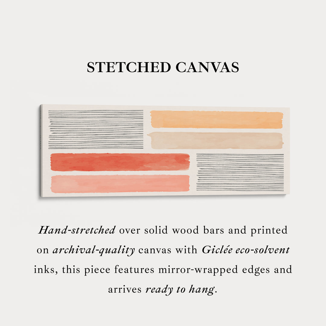 Horizontal Wall Art Terracotta Stripes And Warm Minimalist Blocks