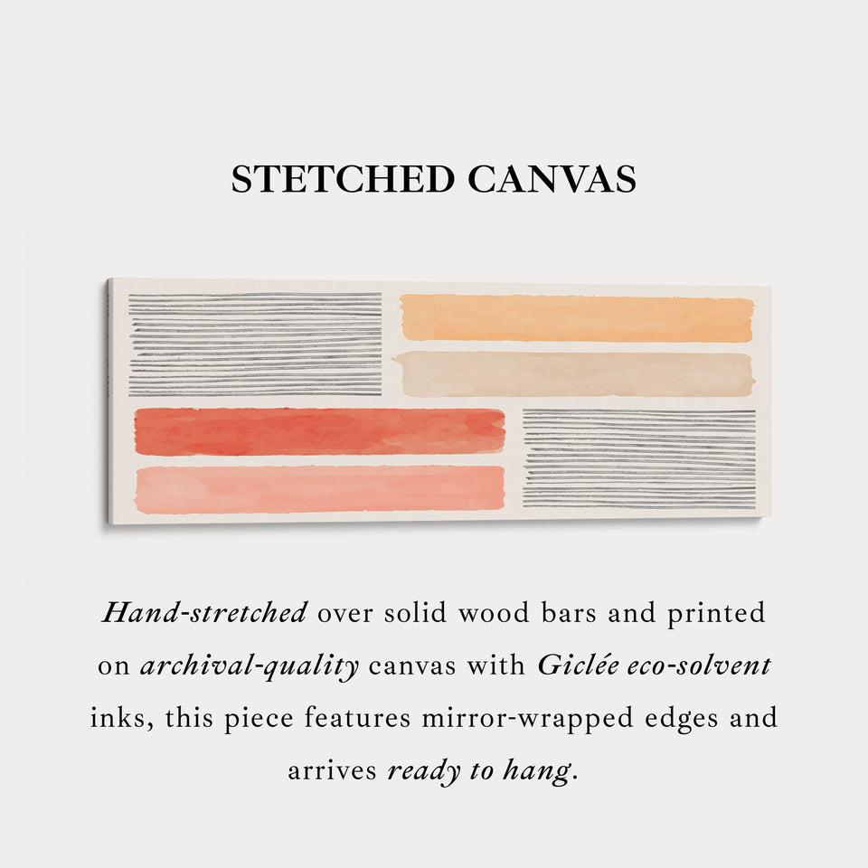 Horizontal Wall Art Terracotta Stripes And Warm Minimalist Blocks