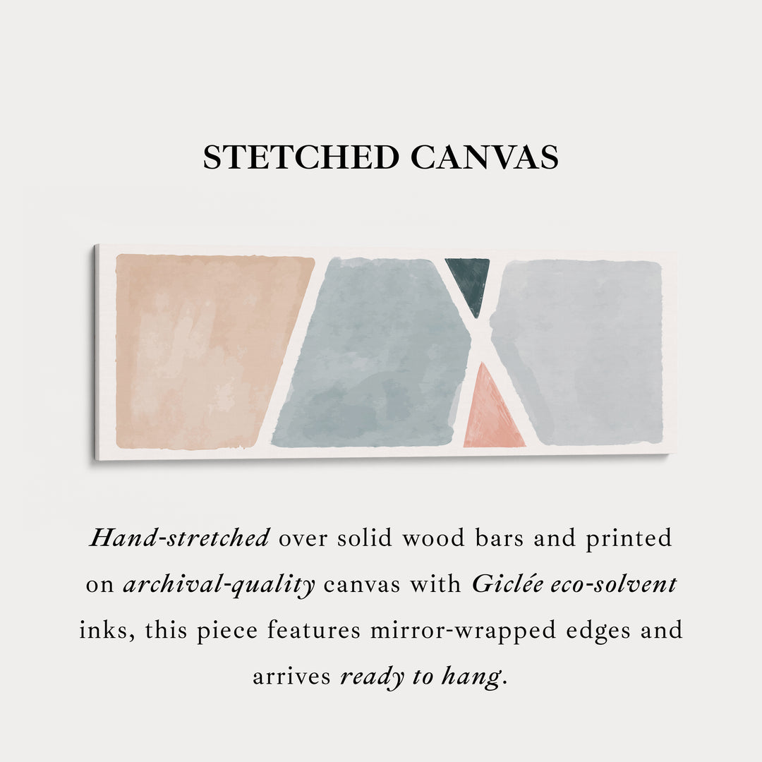 Horizontal Wall Art Geometric Shapes In Beige Grey And Pink