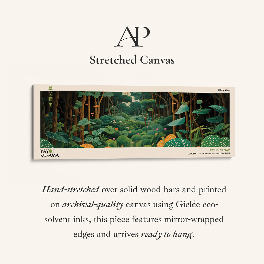 Yayoi Kusama Horizontal Wall Art Forest Scene Long Canvas For Hallway