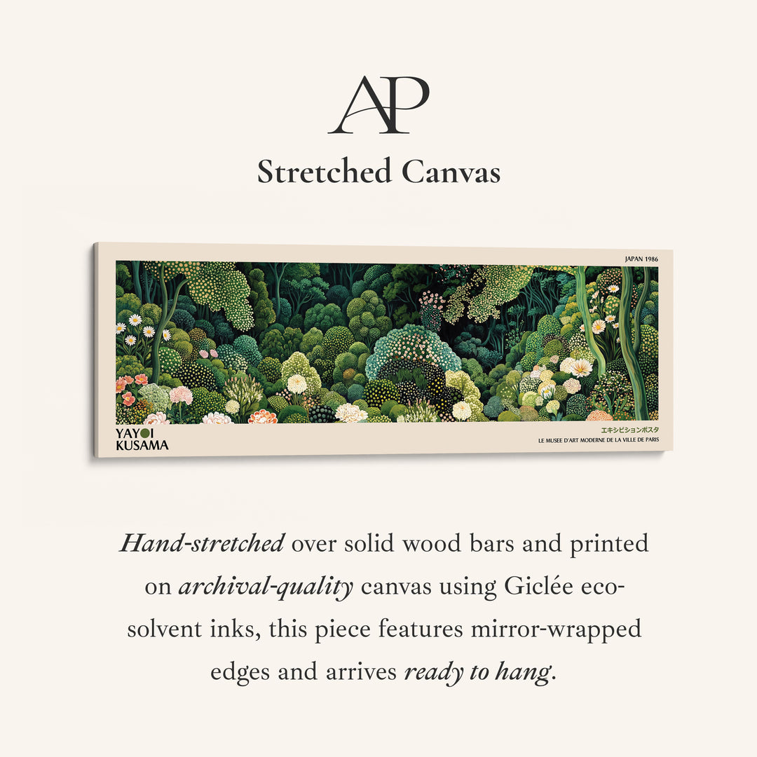 Yayoi Kusama Horizontal Wall Art Dotted Forest Garden Long Canvas For Living Room