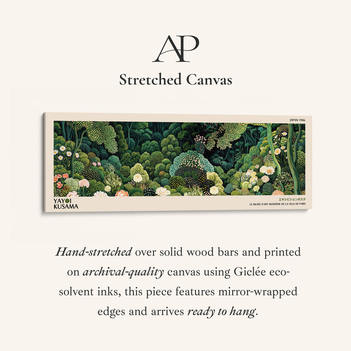 Yayoi Kusama Horizontal Wall Art Dotted Forest Garden Long Canvas For Living Room