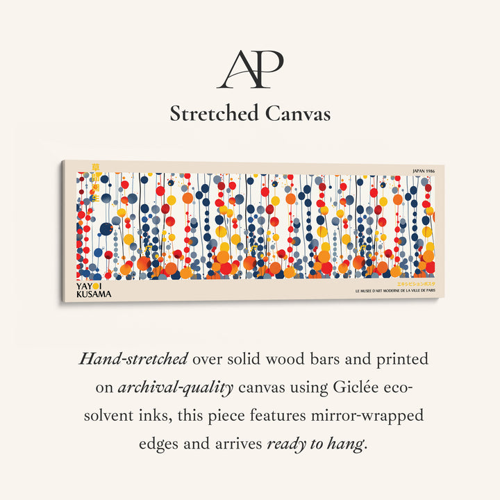 Yayoi Kusama Long Narrow Canvas Hanging Circle Pattern Wide Canvas For Office