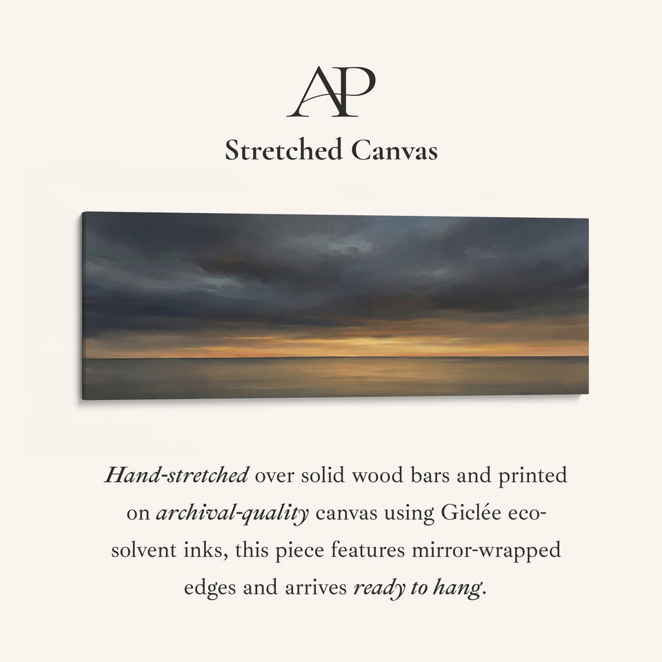 Wide Canvas Dramatic Sunset Over Sea Statement Wall Decor Office