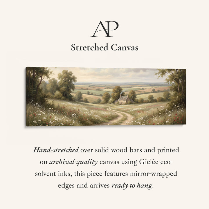 Cottage In Rolling Countryside Horizontal Wall Art Oversized Decor Living Room