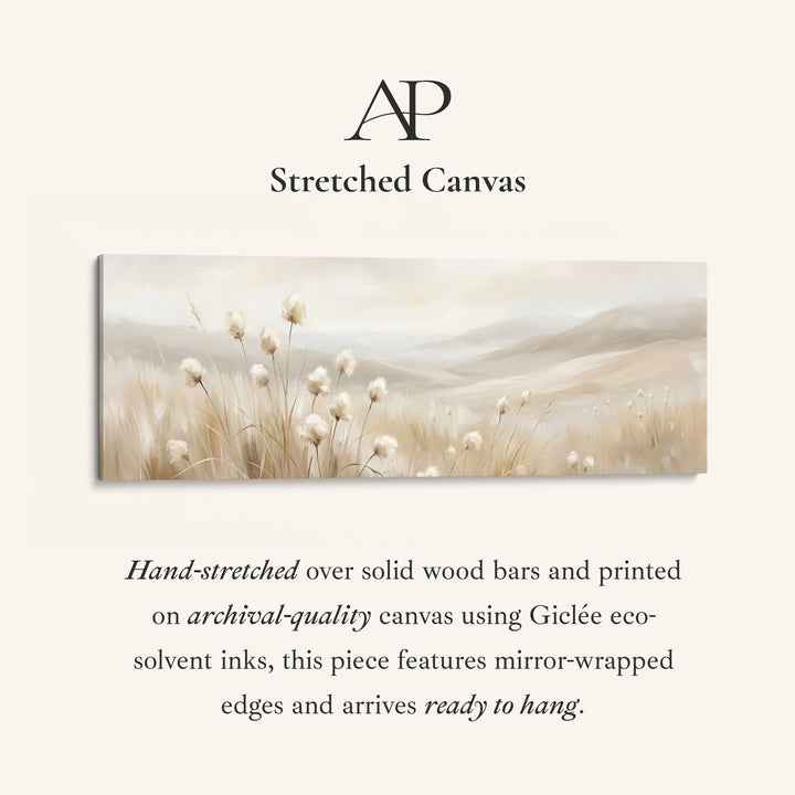 Beige Grass Landscape Bedroom Wall Art Framed Canvas Print Bedroom