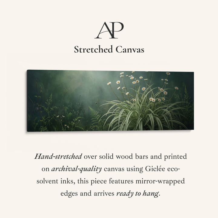 Daisies And Long Grass Large Wall Art Panoramic Canvas Print Living Room