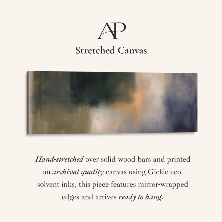 Dark and Moody Abstract Long Wall Art Large Canvas for Living Room stretched canvas, full artwork view