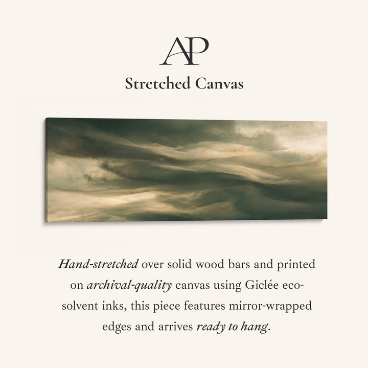 Moody Swirling Clouds Horizontal Wall Art Large Canvas for Office stretched canvas, full artwork view