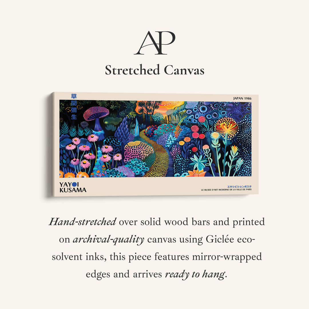 Yayoi Kusama Large Wall Art Night Garden With Dotted Path Extra Wide Canvas For Hallway