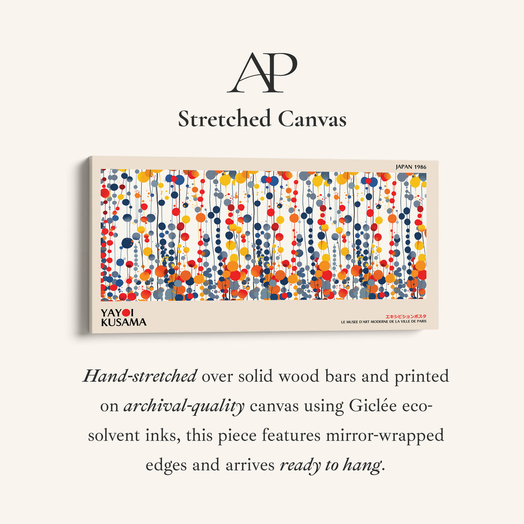 Yayoi Kusama Horizontal Wall Art Vertical Hanging Dot Pattern Statement Wall Decor For Office