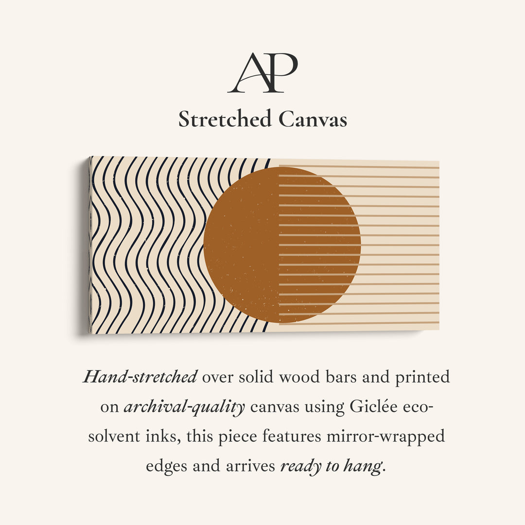 Large Wall Art Sun And Linear Abstract Pattern Oversized Wall Decor For Living Room