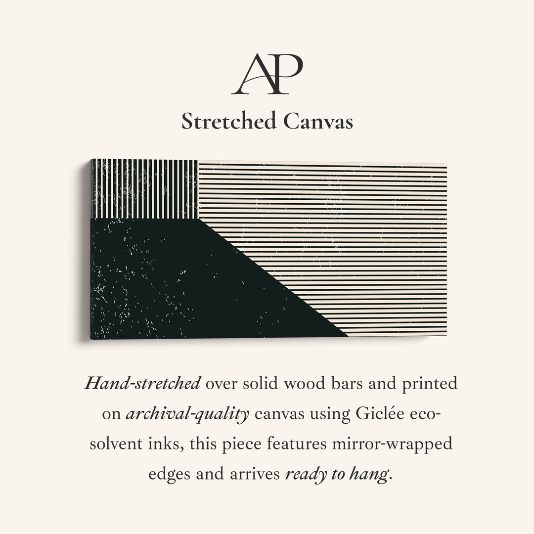 Wide Wall Art Geometric Stripe Layout Oversized Wall Decor Office