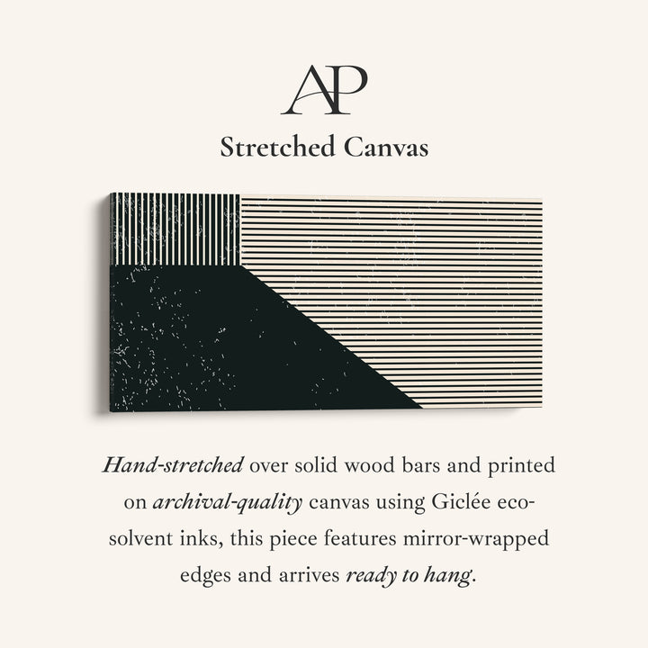 Wide Wall Art Geometric Stripe Layout Oversized Wall Decor Office