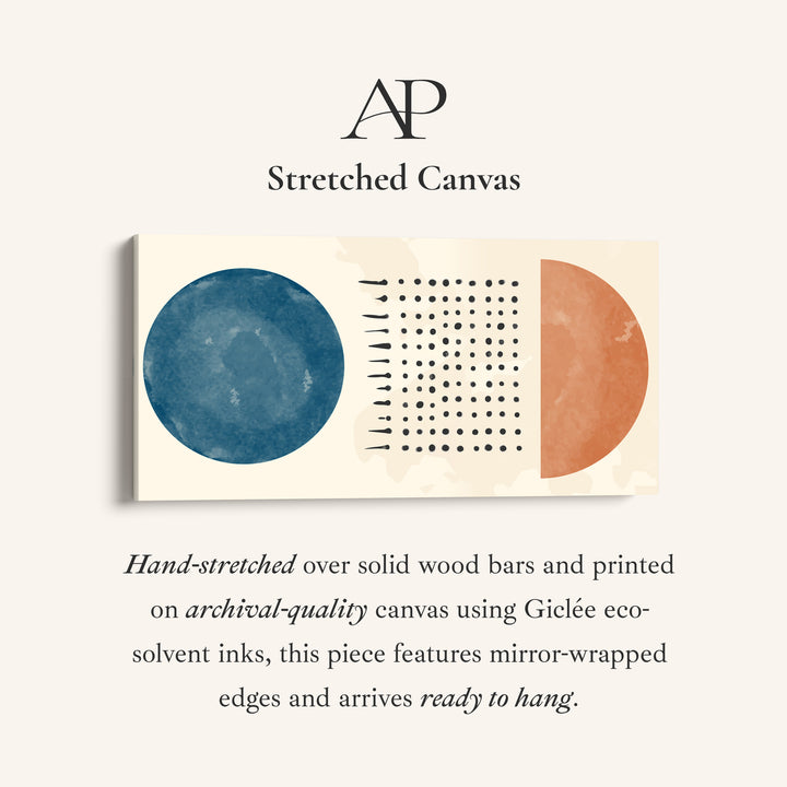 Large Wall Art Circle And Dot Layout Panoramic Canvas Print Living Room