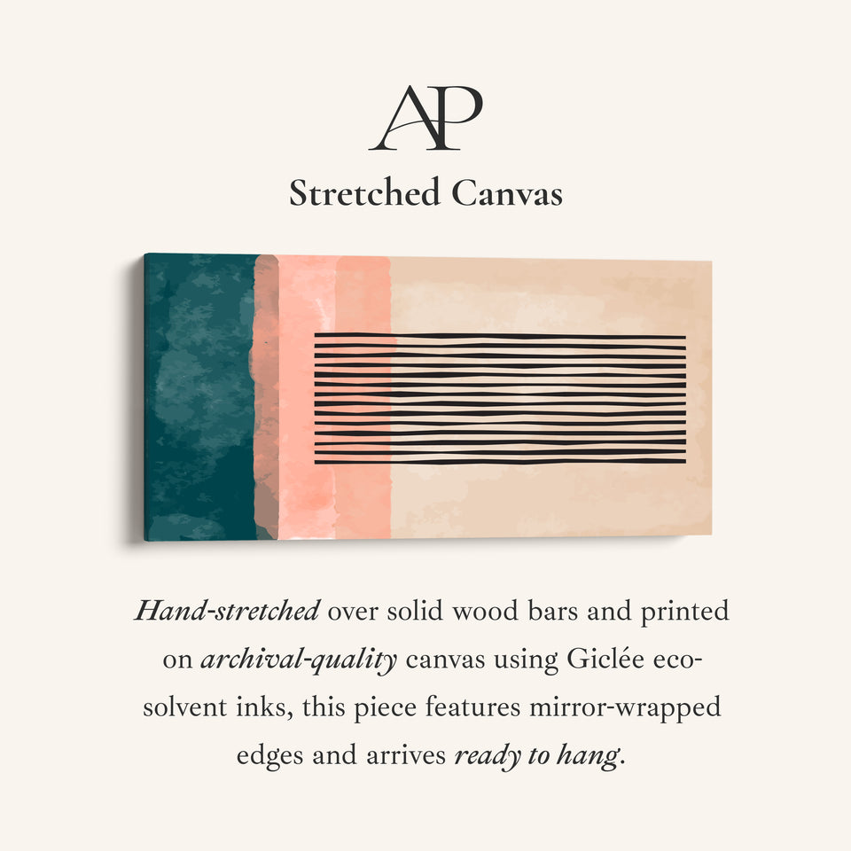 Wide Wall Art Abstract Bands Horizontal Canvas Print For Office