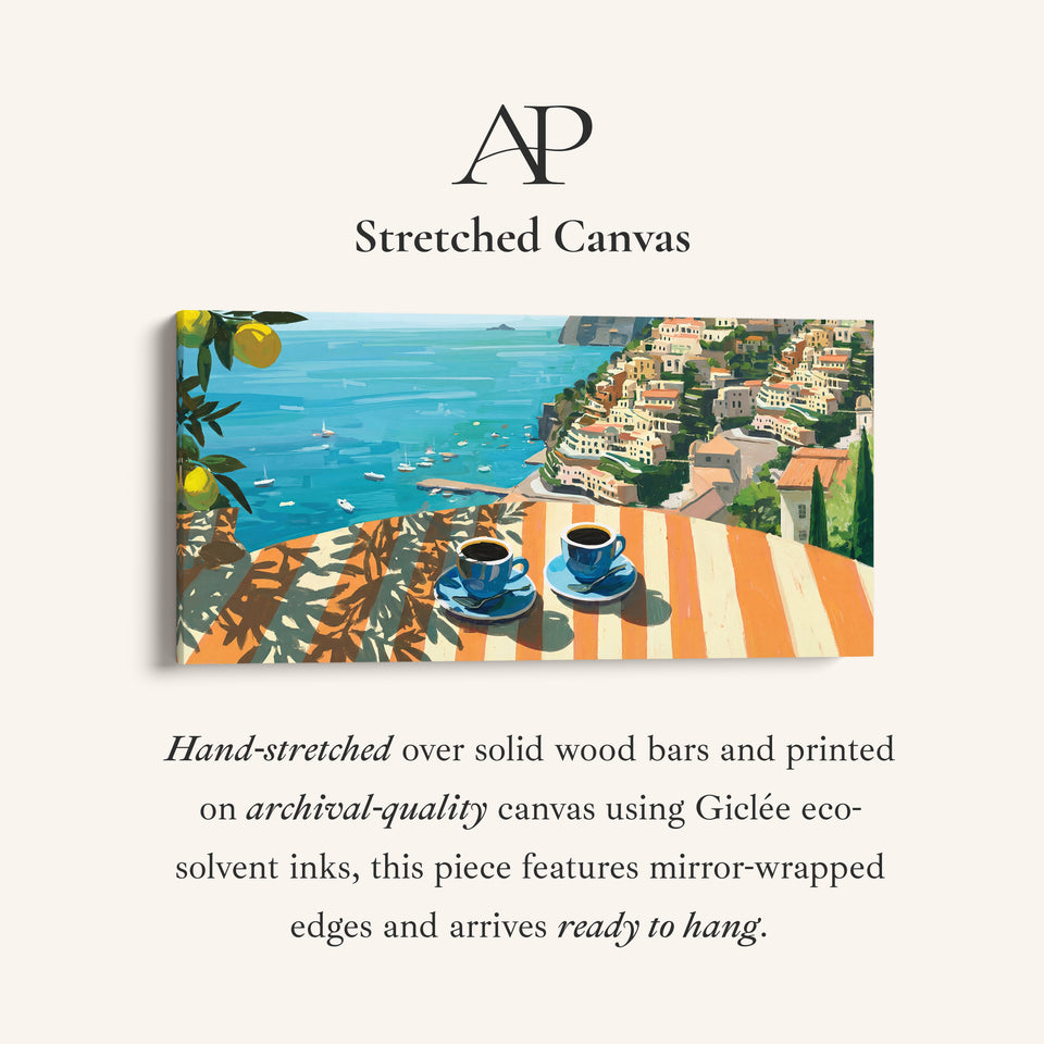 Panoramic Wall Art Coastal Terrace Extra Wide Canvas For Kitchen