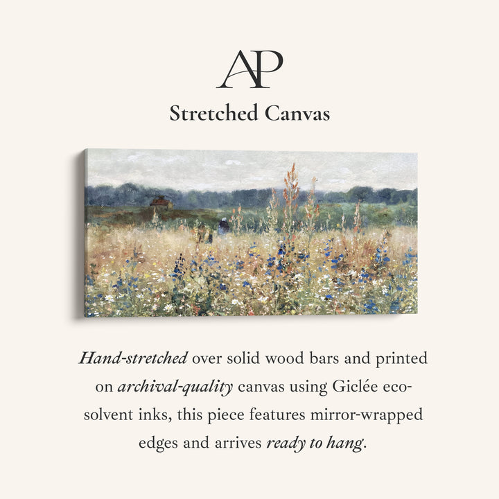 Wide Canvas Countryside Wildflower Field Extra Wide Canvas For Hallway