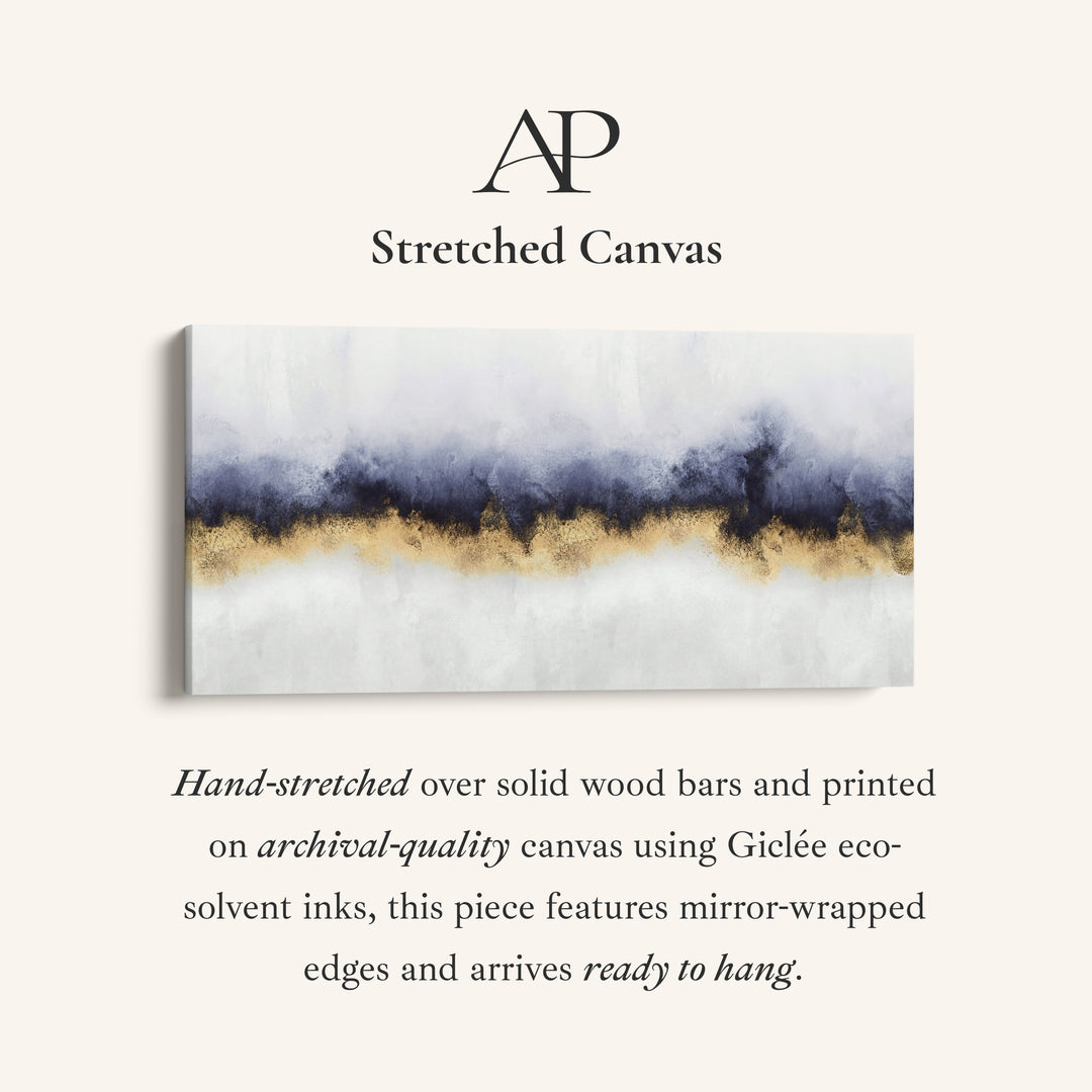 Abstract Gold Band Above Sofa Wall Art Horizontal Canvas Print Office