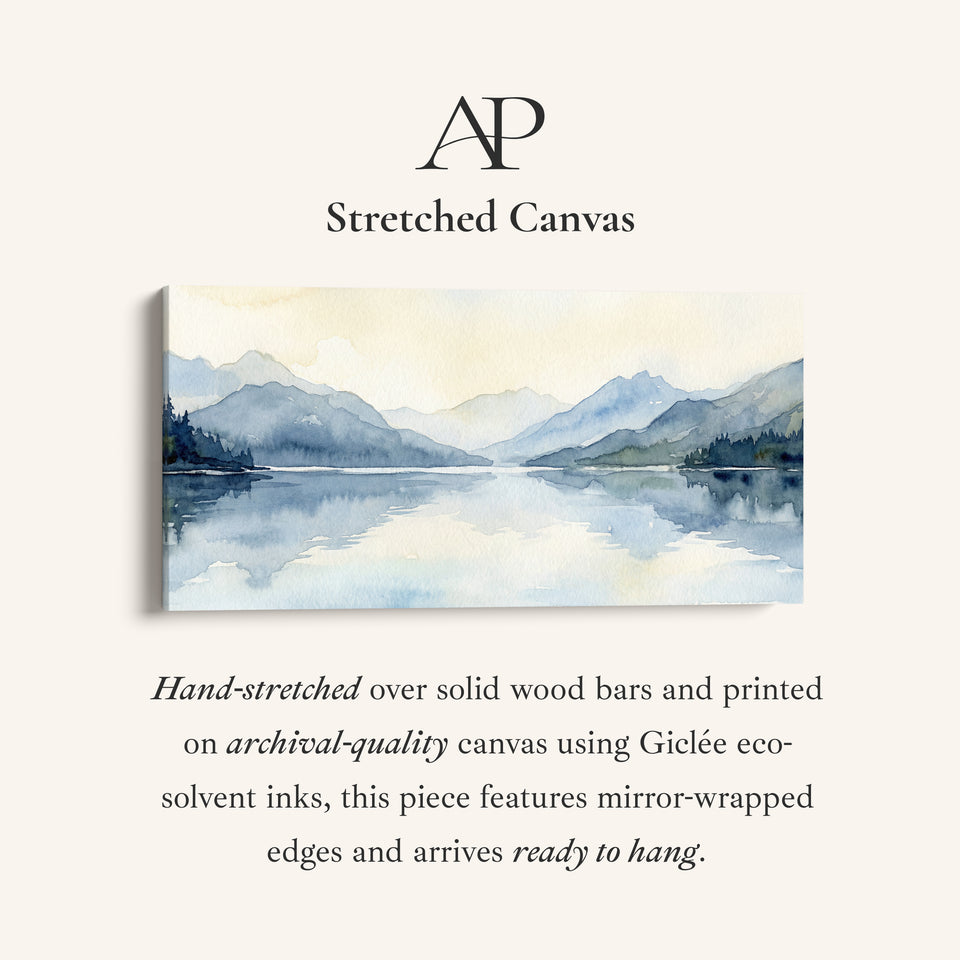 Misty Lake Mountains Wide Canvas Oversized Wall Decor Living Room