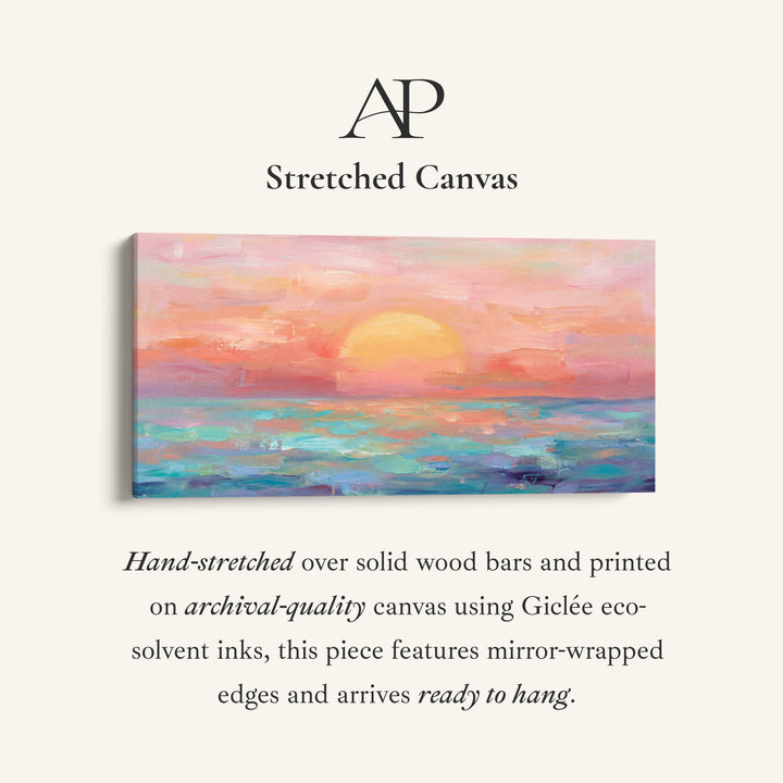 Pastel Sunset Large Wall Art Horizontal Canvas Print Kitchen