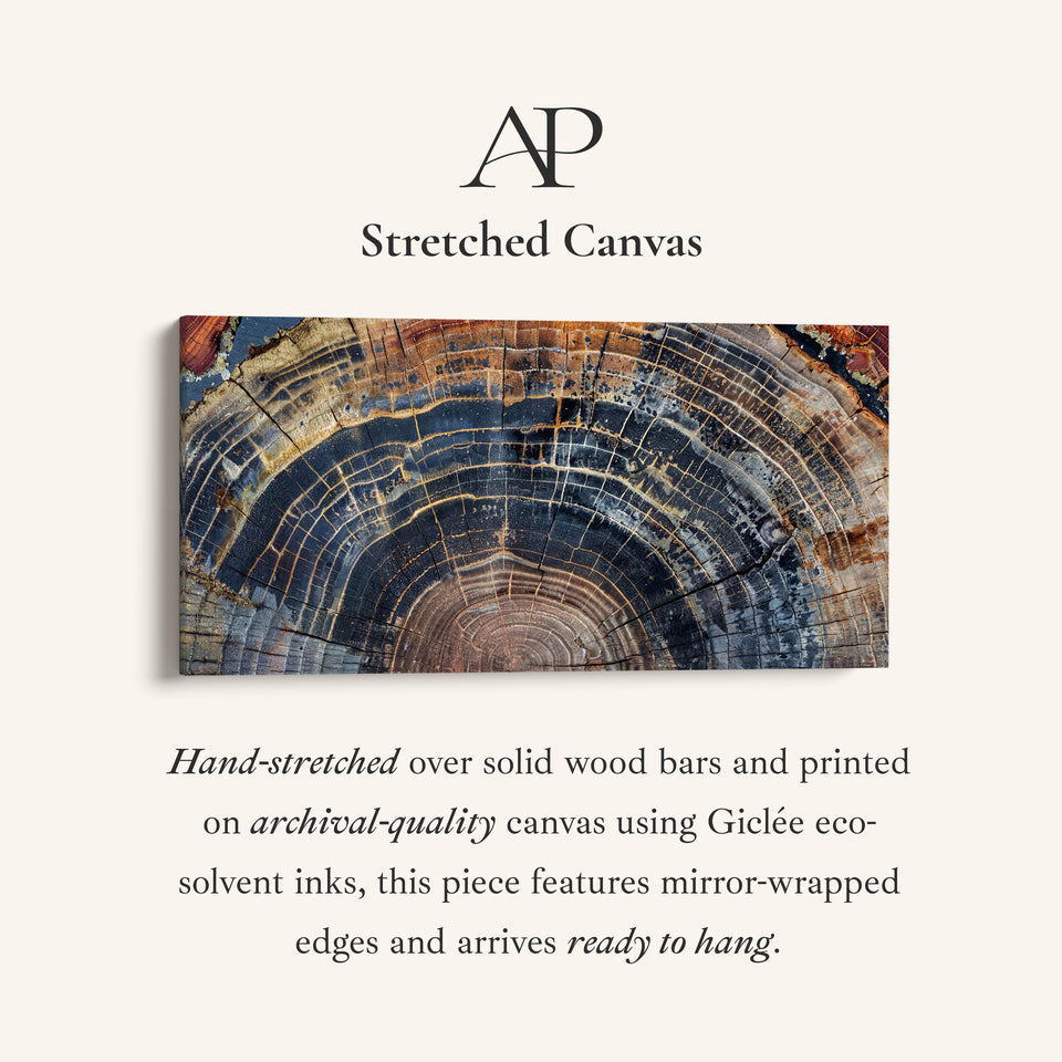 Tree Rings Wide Framed Canvas Extra Wide Canvas Office