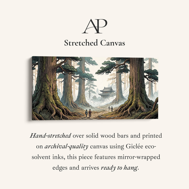 Japanese Forest Temple Horizontal Wall Art Statement Wall Decor For Living Room
