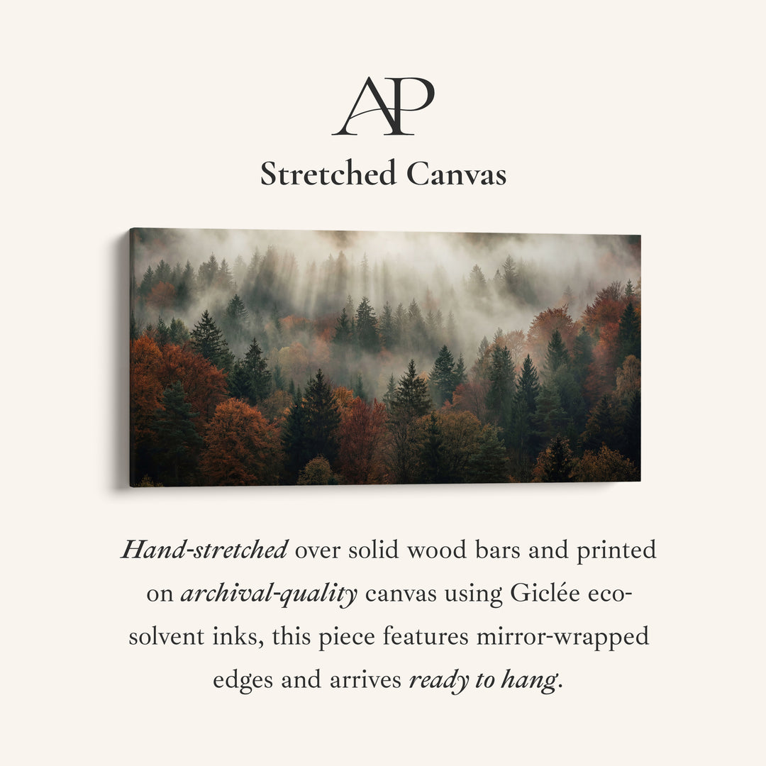 Misty Woodland Bedroom Wall Art Extra Wide Canvas For Hallway