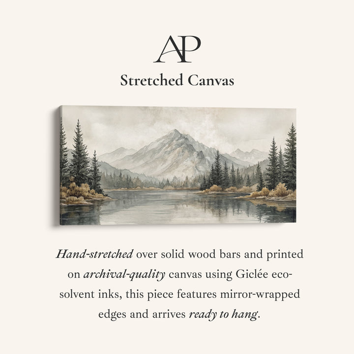 Mountain Lake With Trees Bedroom Wall Art Extra Wide Canvas For Bedroom