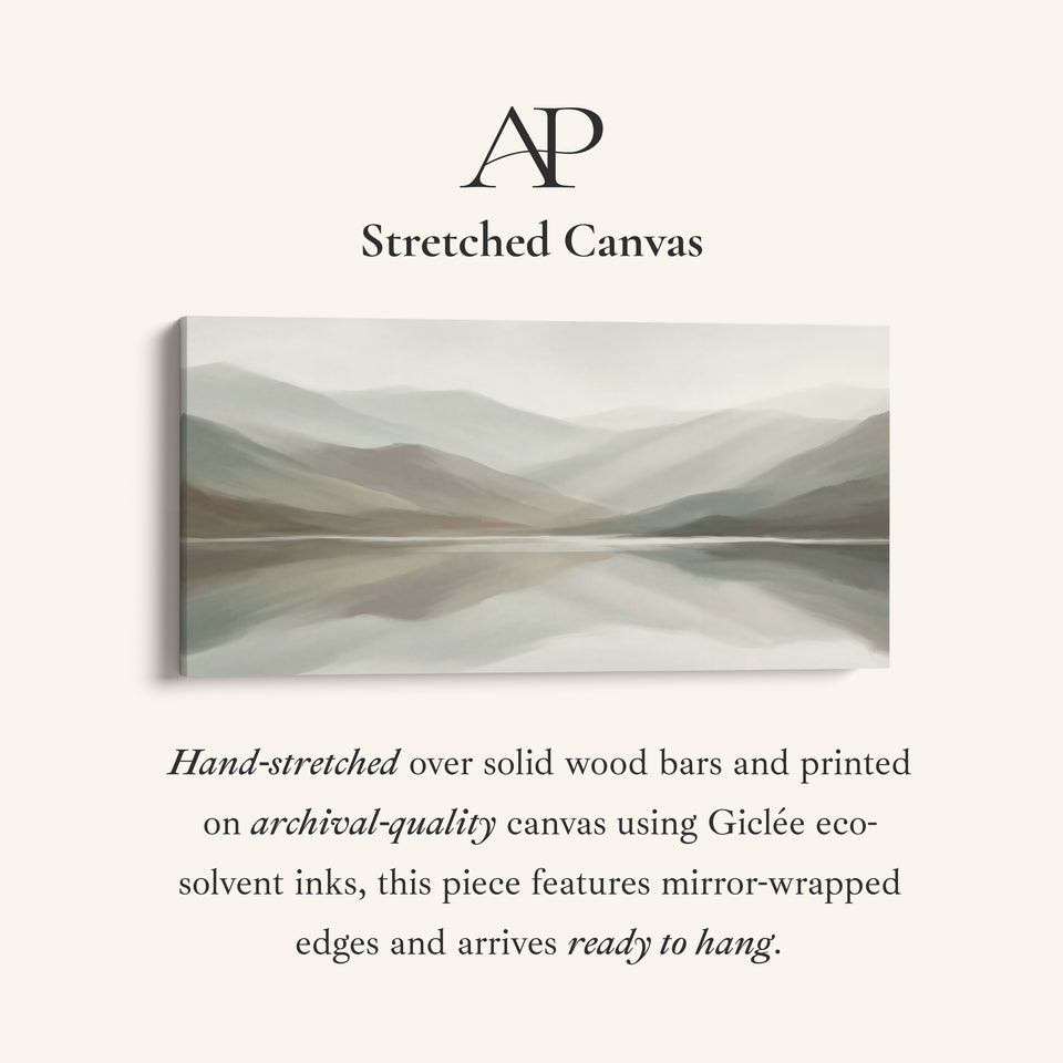 Misty Mountains Above Soft Wall Art Panoramic Canvas Print For Office