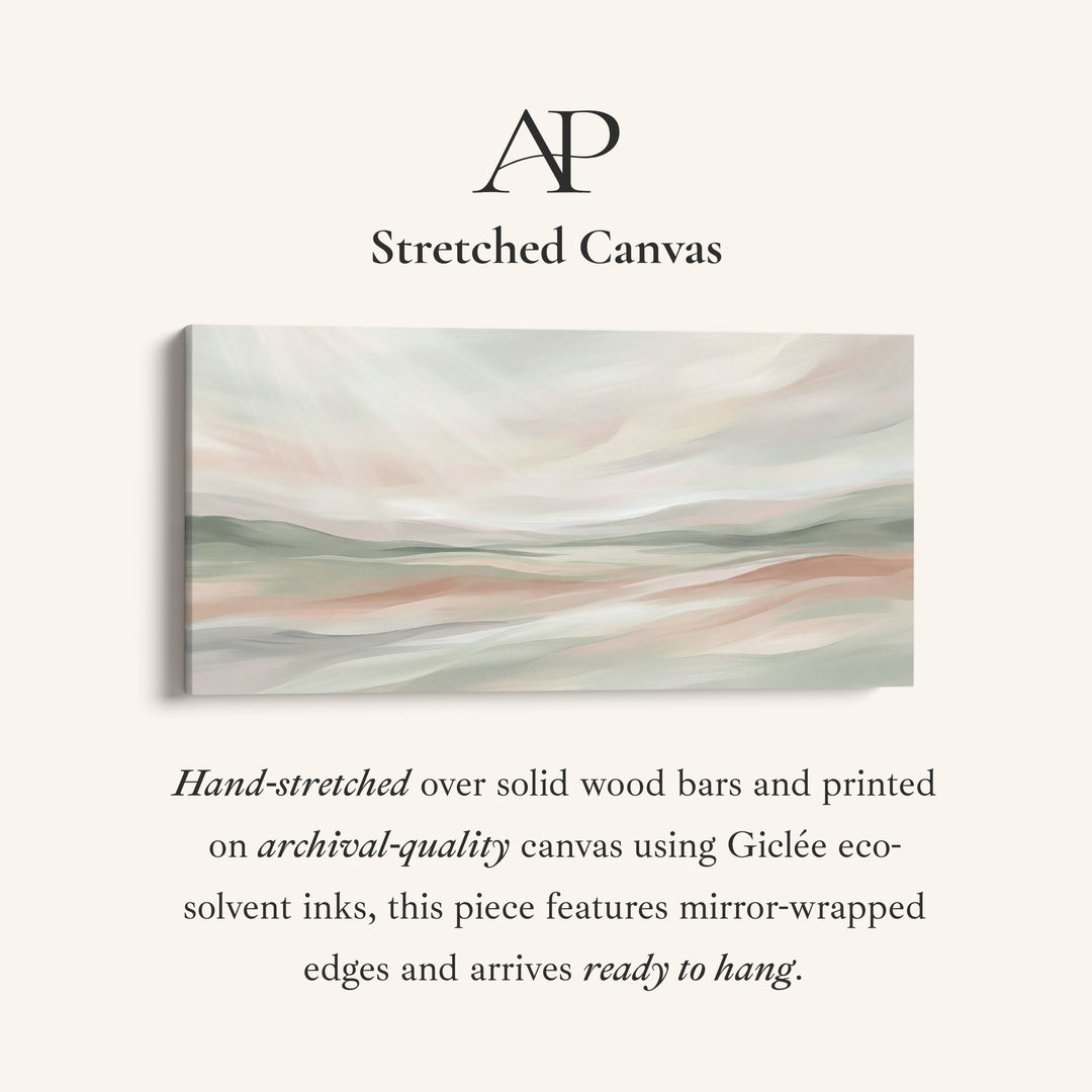 Abstract Pastel Hills Wide Canvas Horizontal Canvas Print For Bedroom