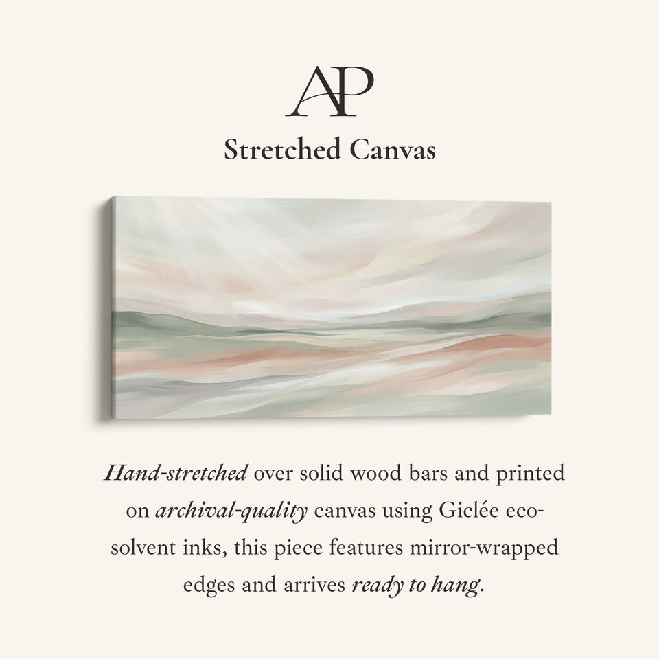 Abstract Pastel Hills Wide Canvas Horizontal Canvas Print For Bedroom